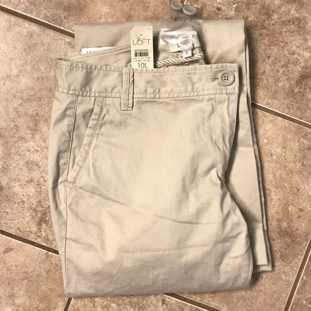 NWT Loft Marisa khakis, size 10 long